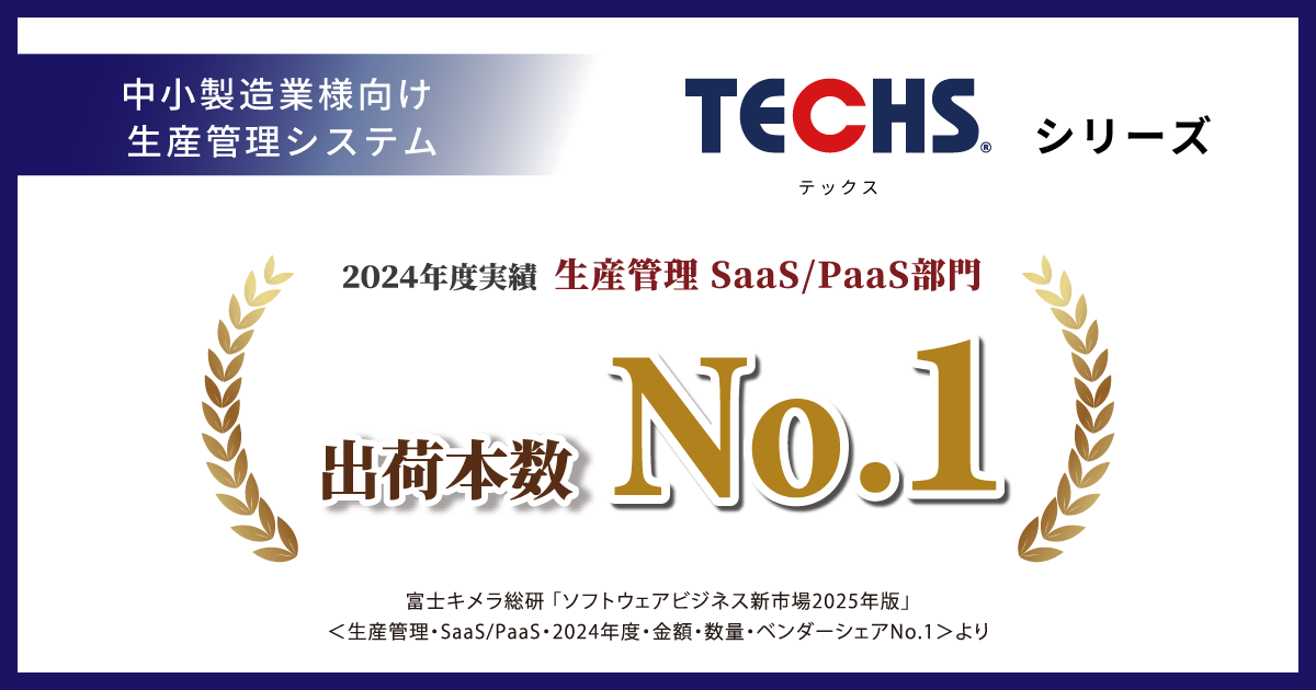 中小製造業様向けに特化した生産管理システム『TECHS』シリーズ
